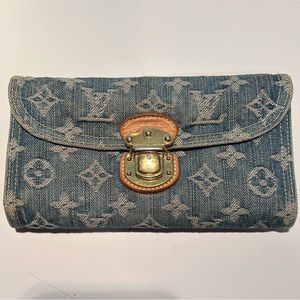 Louis Vuitton Denim long wallet second hand